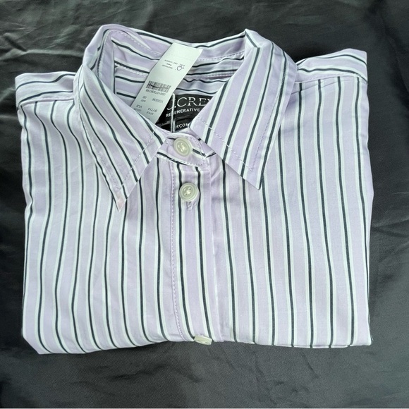 J.Crew Size 00 Garçon classic shirt in striped cotton poplin In Vintage Lilac - Picture 13 of 13